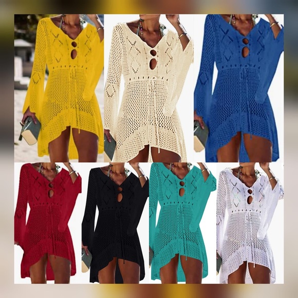 Top quality dress beach New Knitted Hollow Beach Blous… - Picture 2 of 3